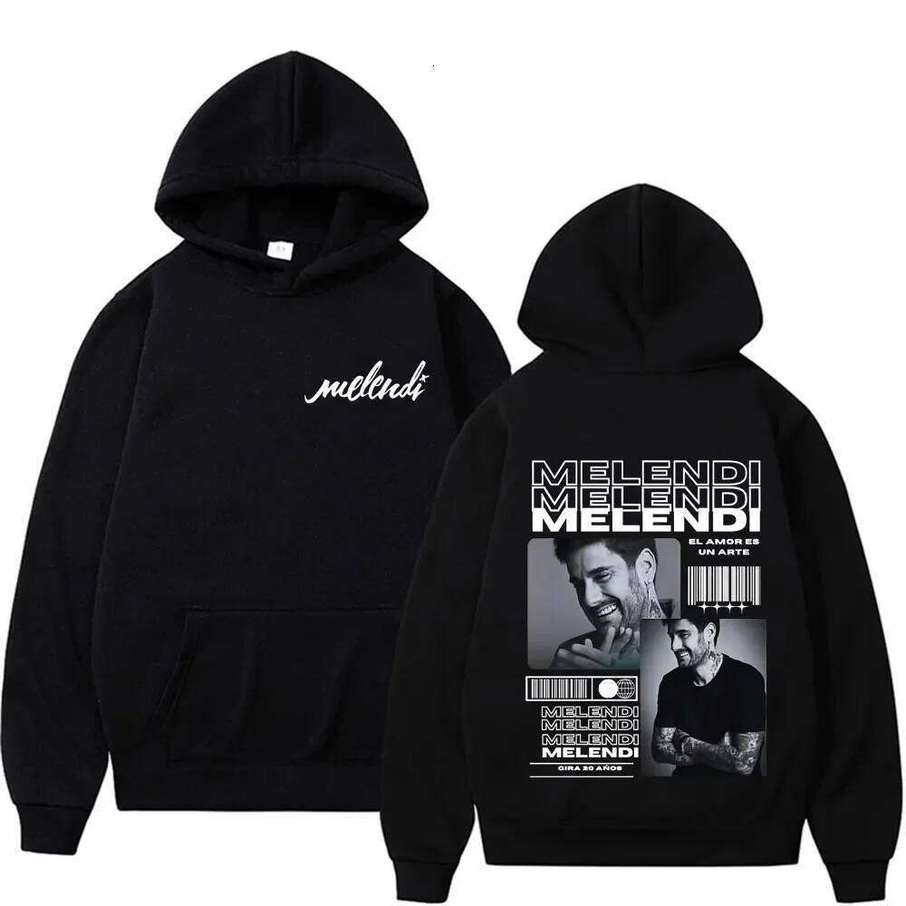 Rapper Melendi Tour New Album Graphic Hoodie Men Women Fashion Vintage Pop Music Sweatshirts Male Hip Hop Loose Pullover Hoodies Z260314