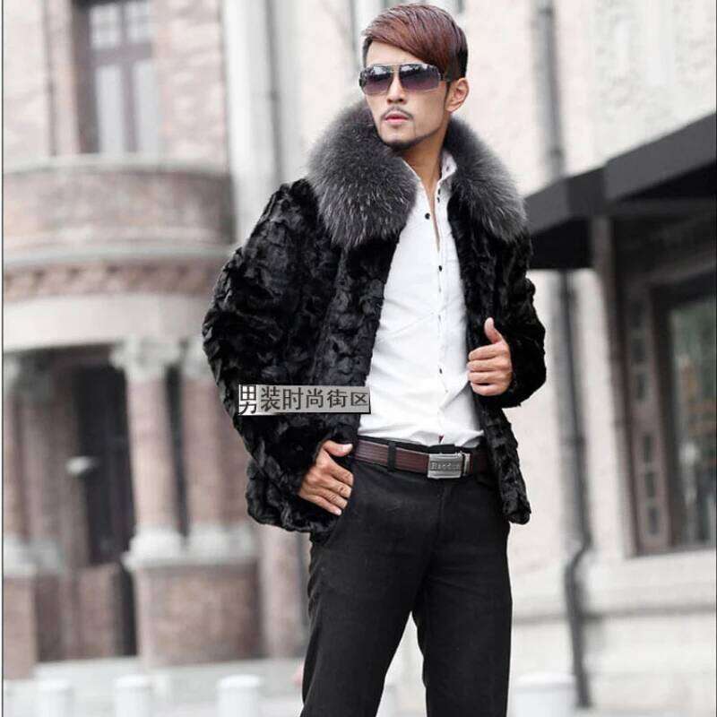 Faux Coat Winter Thick Warm Collar Long Sleeve Windbreaker Luxury Brand Men Clothing Fur Coats Z260313