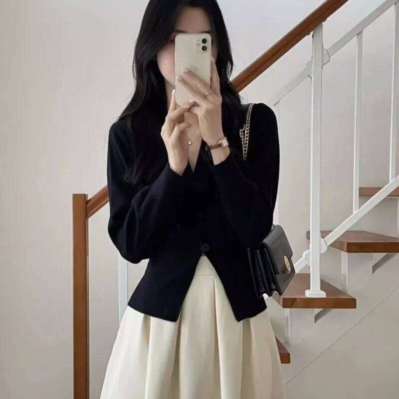 Long Sleeve Knitted Cardigans Shirt Women Sweater Coats Autumn Spring Fashion Female Casual Elastic Knit Cardigan Tops Knitwear Z260313