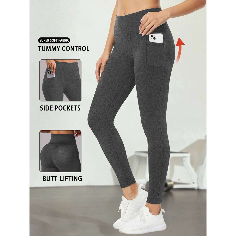 High Waisted Leggings with Pockets Women Super Soft Tummy Control Yoga Workout Running Casual Home Wear 26Y0313