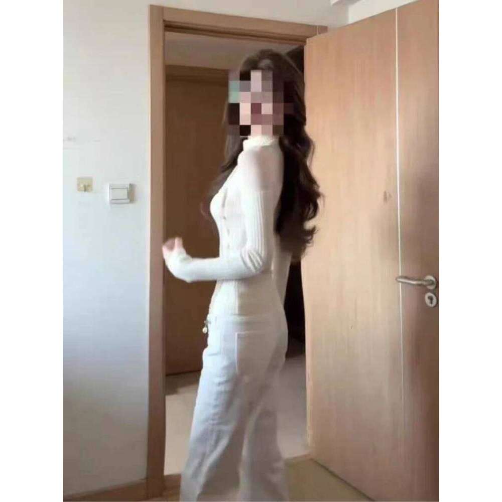 Korean Design Elegant Base Layering Tops Slimming Long Sleeve Hollow Knit Sweater Women 2025 New Autumn Winter Fashion Clothes Z260313