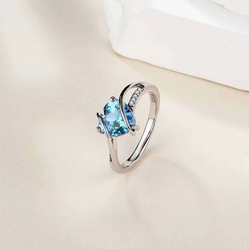 MINTYBOX S925 Sterling Sliver Heart 2.0ct Ruby Ring for Women Lab Created Spinnel Engagement Wedding Rings Luxury Fine Jewely H260312