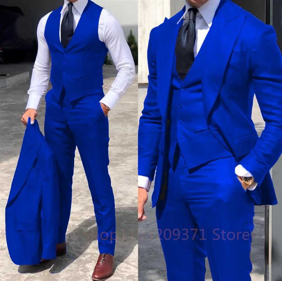 3 Piece Set 2024 Men Business Suits Groom Groomsman 3 Pieces Wedding Party Formal Occasions Tuxedo Jacket Vest Pants M260313