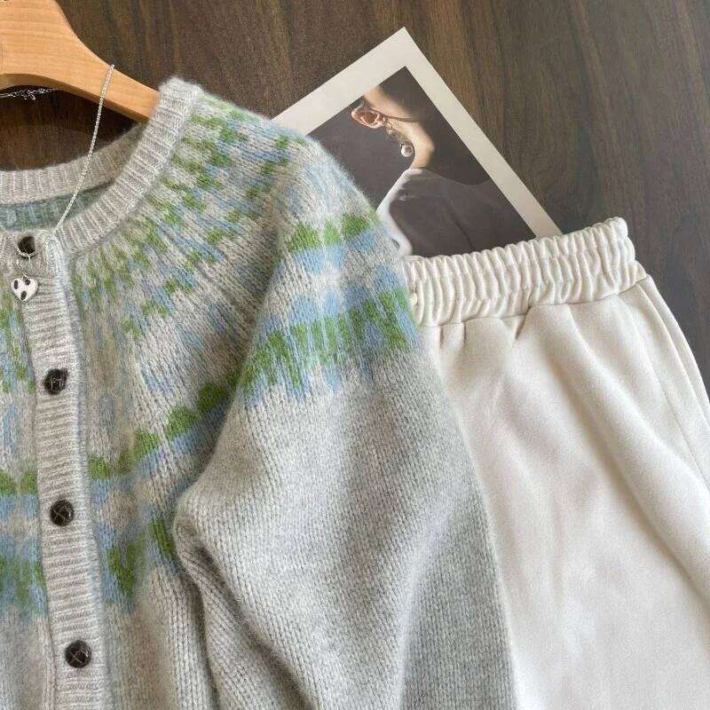 Vintage Cardigan Women Autumn Winter Clothing Sueter Mujer Korean Pull Femme Thicked Fashion Casual Knit Oversized Sweater Tops Z260314