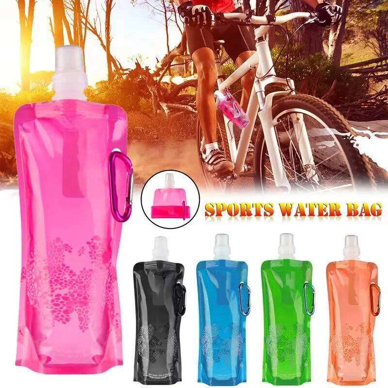 1/2PCS 500ML Portable Ultralight Bag Foldable Soft Flask Squeeze Water Bottle for Hiking Camping Outdoor Sport Supplies Z260313