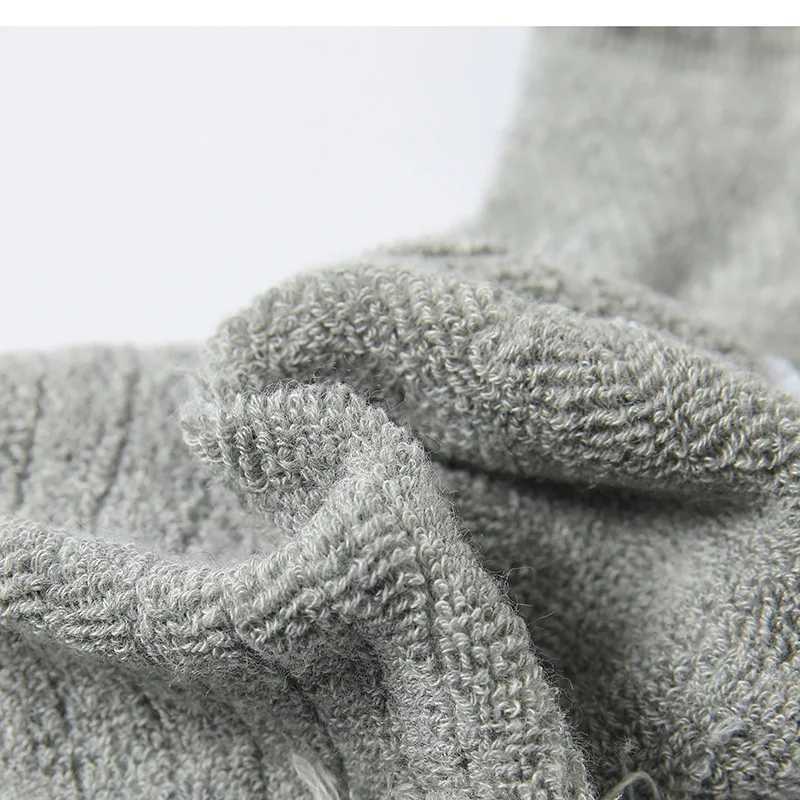 6 Pairs Socks Men Winter Running Ankle Socks Towel Sports Athletic Breathable Comfortable Solid Color Short Socks Black White D260313