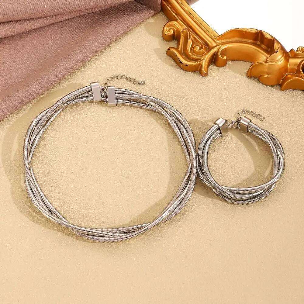 New Alloy Bendable Snake Gold Silver Color Flexible Choker Punk Jewelry Accessories H260312