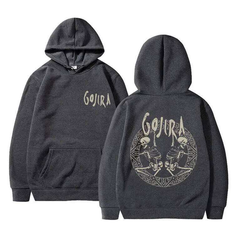 Metal Band Gojira Skeleton Double Sided Graphic Print mens Autumn fleece Hoodie Long Sleeve Fashion Streetwear Z260314