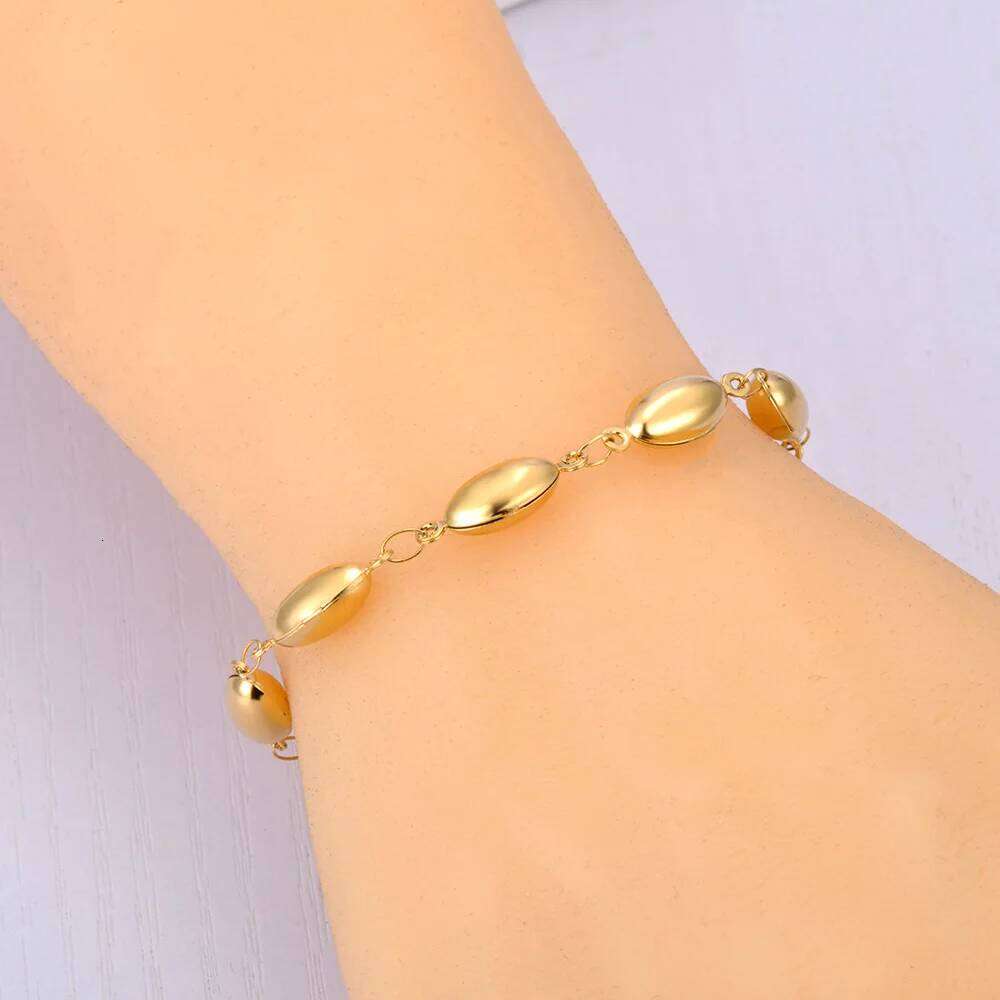 Lokaer Stainless Steel Elliptical Beads Chain Bracelet Necklace For Women Trendy 18K PVD Plated Metal Waterproof Jewelry B24067 Z260313