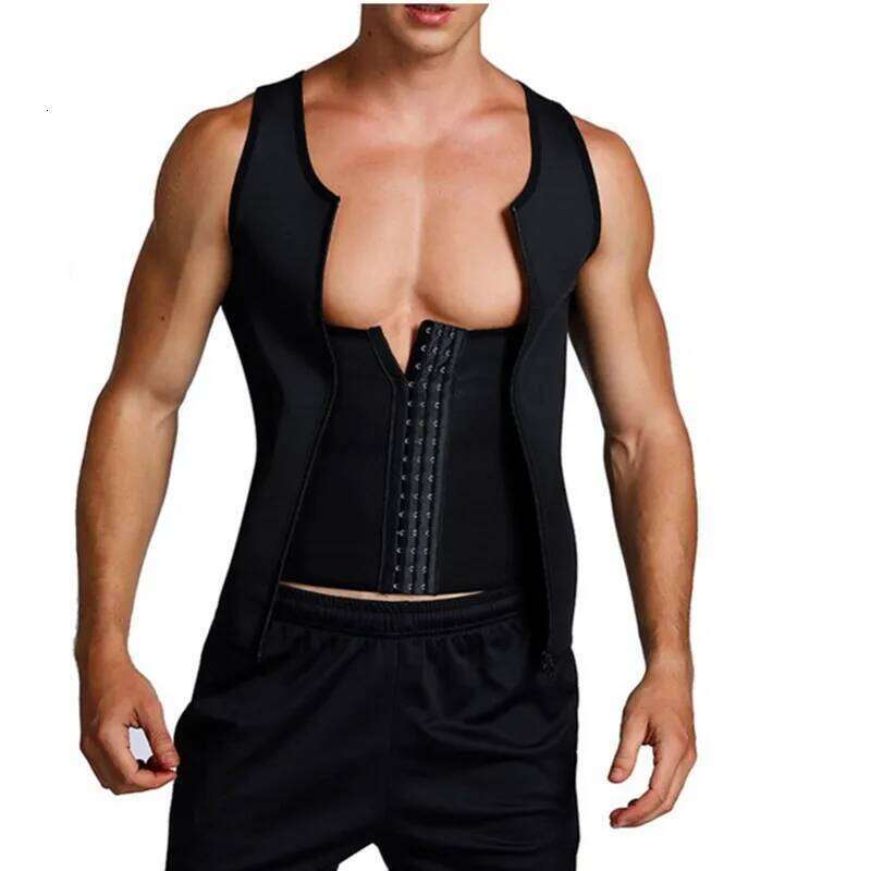 1pcs Men's corset Waist Men Slimming Body Shaper Vest Zipper Buckle Type Correction Abdomen Tank Top Fitness Shapewear 26Y0313