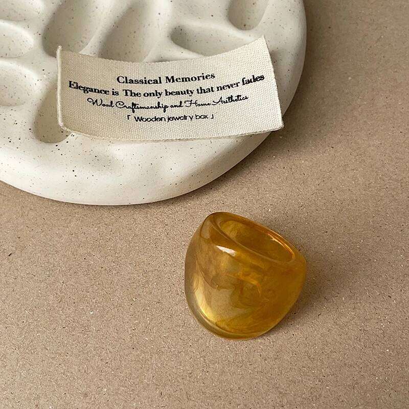 1-piece Bohemian retro style irregular resin blend ring women, fashionable and versatile, suitable for daily wear H260312