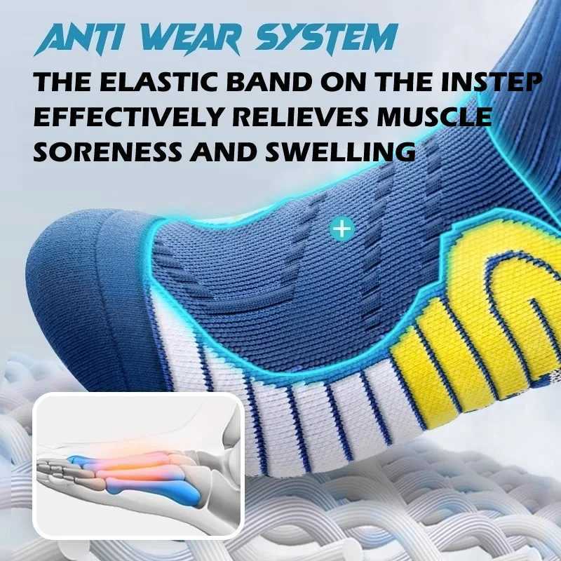 2 Pairs Professional Running Marathon Socks Men Large Size Basketball Badminton Tennis Socks Thickened Towel Bottom Sports Socks D260313