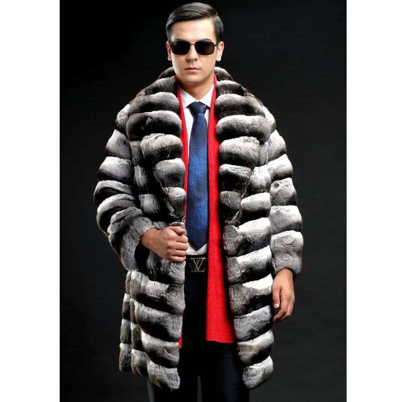Coat Men Winter Faux Fur Jacket Mink Warm Mid Length Jackets Luxury Business Thick 2025 Outerwear Fluffy Shaggy Overcoat Z260313