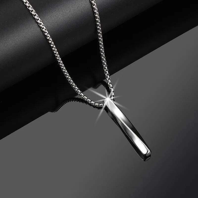 men's Necklace Spiral Pendant INS Trendy Minimalist Personality Silver Color Stainless Steel Chain hip-hop Jewelry Party Gifts H260312