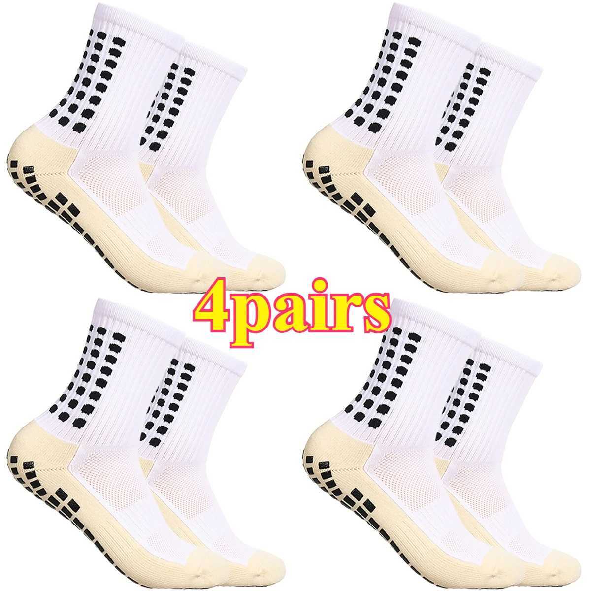 4pairs European size children36-41 of football socks sports socks mens mid-calf socks silicone nonslip dot socks basketball yog D260313