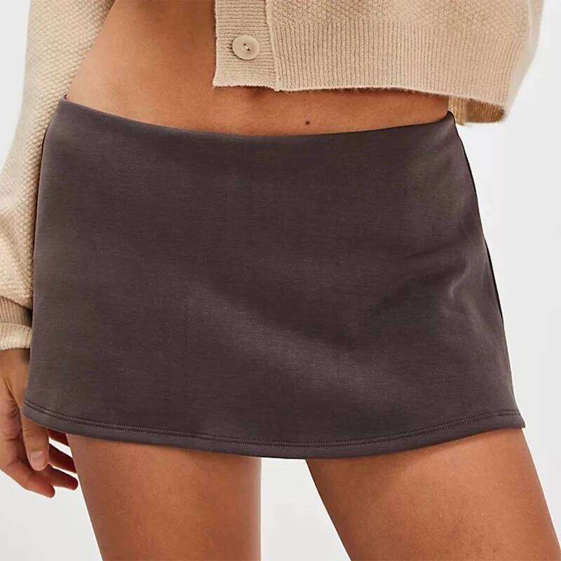 New Fashion Women Solid Satin Short Skirt Y2k Chic Side Zipper Mini Skirts Built In Shorts Vintage High Waist Streetwear Z260314