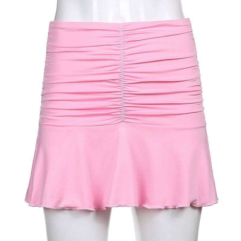 2023 Women Pleated Harajuku Summer High Waist Preppy Girls Dance Mini Sexy Beachwear White A Line Skirt Y2K Clothing Z260314