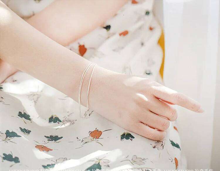 Korean Simple layer Bracelets Jewelry Hot Fashion 925 Sterling Silver Bracelet For Women Z260313
