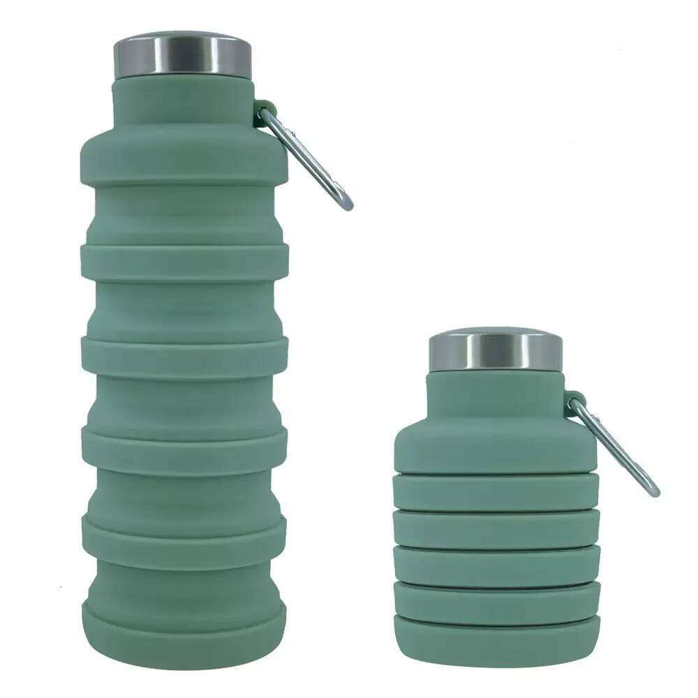 1Pcs Portable Food Grade Silicone Folding 500ml Creative Sports Outdoor Telescopic Decompression Water Cup Z260314