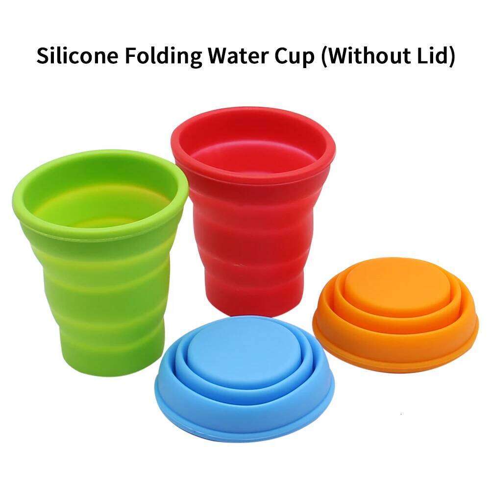 200ML Folding Mini Retractable Cup Silicone Portable Teacup Outdoor Travel Coffee Telescopic Drinking Mug with Lid Z260314
