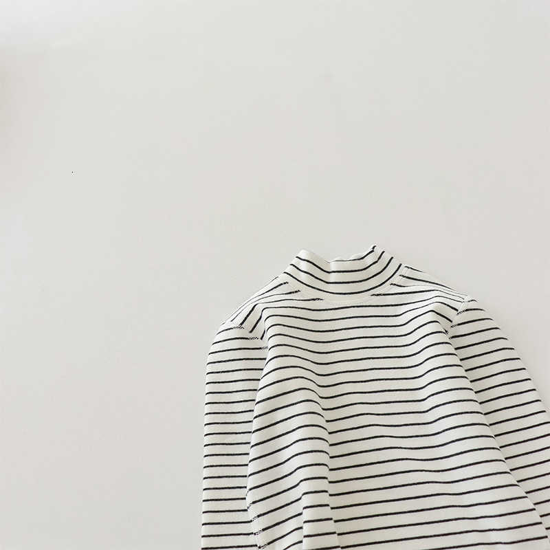 Women's T-Shirt Children's Seamless Mid-Neck Pure Cotton Versatile Base Shirt Brushed Autumn Winter Boys and Girls Seamless Half-High Neck I