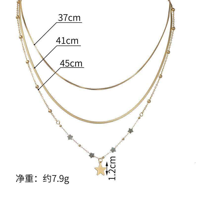 Bohemia Green Natural Stone Women Necklaces 3-Layers Stainless Steel Snake Chains Vintage Choker Necklace Summer Jewelry H260312