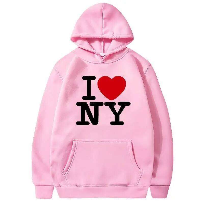I Love New York Pritned Hoodies Men's and Women's Fashion Casual Hooded Pullover Street Hip Hop Clothing Z260315