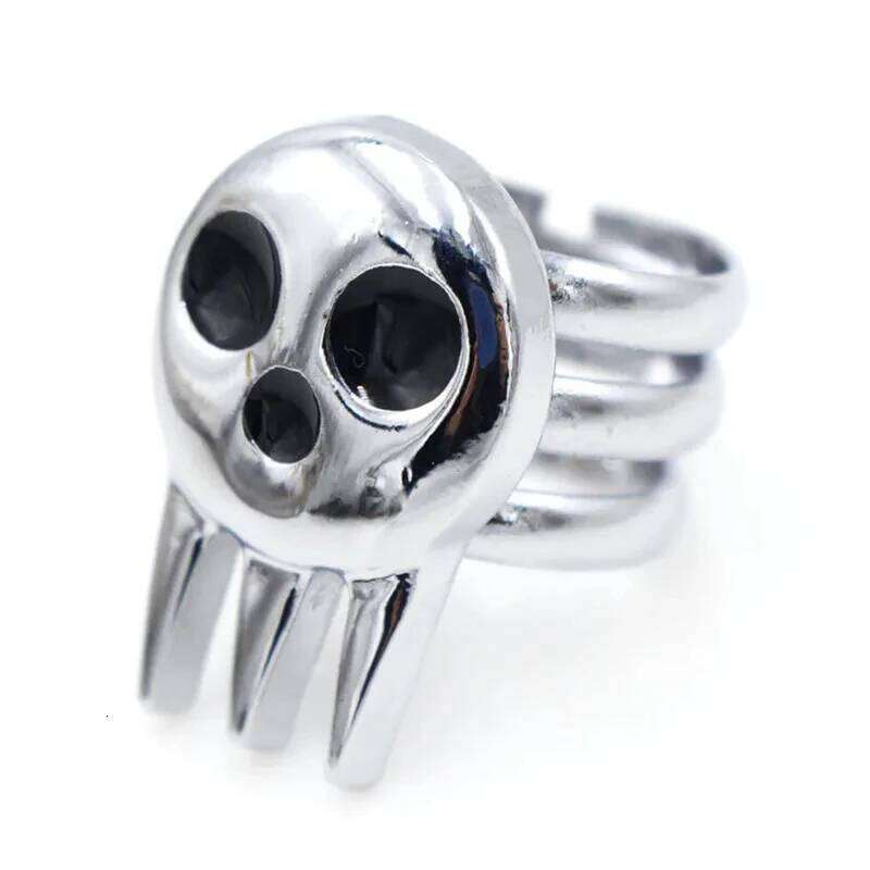 Anime Death The Kid Cosplay Rings Unisex Opening Adjustable Skull Ring Prop Jewelry Accessories H260312