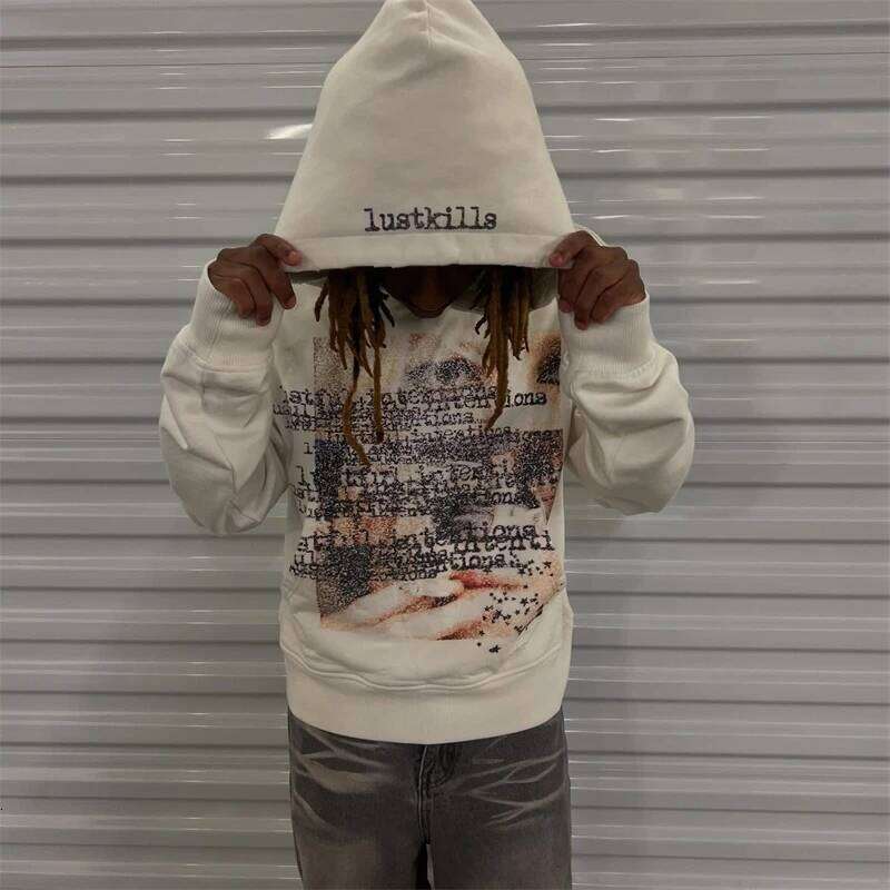 2000s Punk Hip Hop Classic Rock Print Sweatshirt Custom Vintage Casual Loose Hoodie For Men Women Streetwear Concert Party Gift Z260314