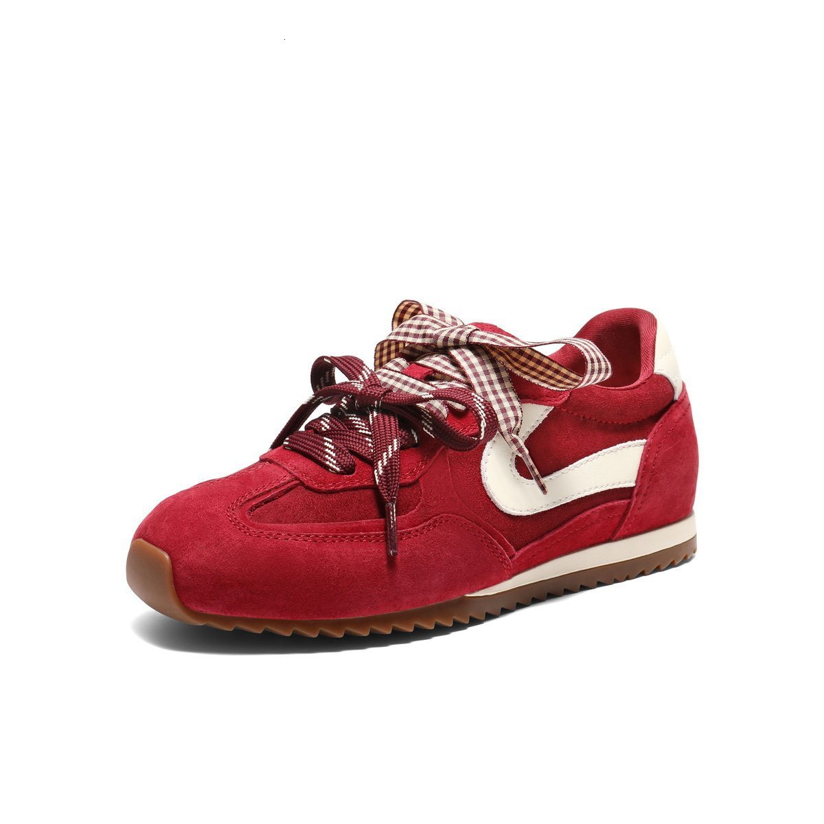 Designer Shoes Women Retro Red Training With Internal Height Increase New Model Genuine Leather Soft Soled Women Casual Sports Trendy Shoes