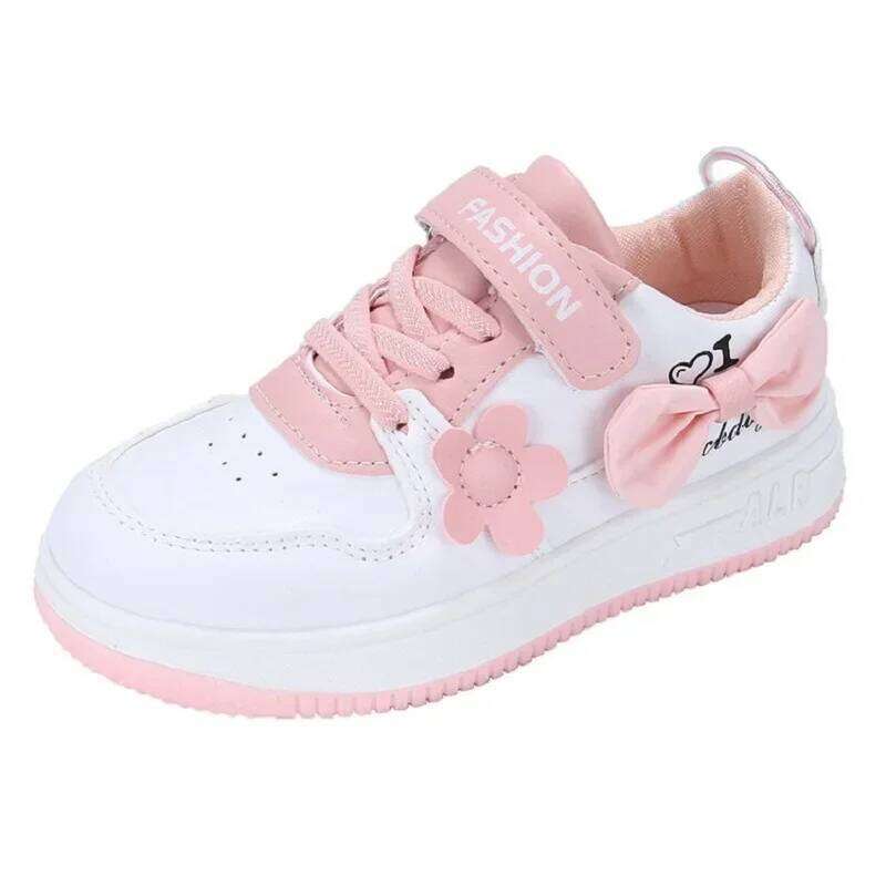 Teenagers outdoor sneakers Student girls' cute bow sports Comfortable soft sole running casual tennis shoes 26Y0313