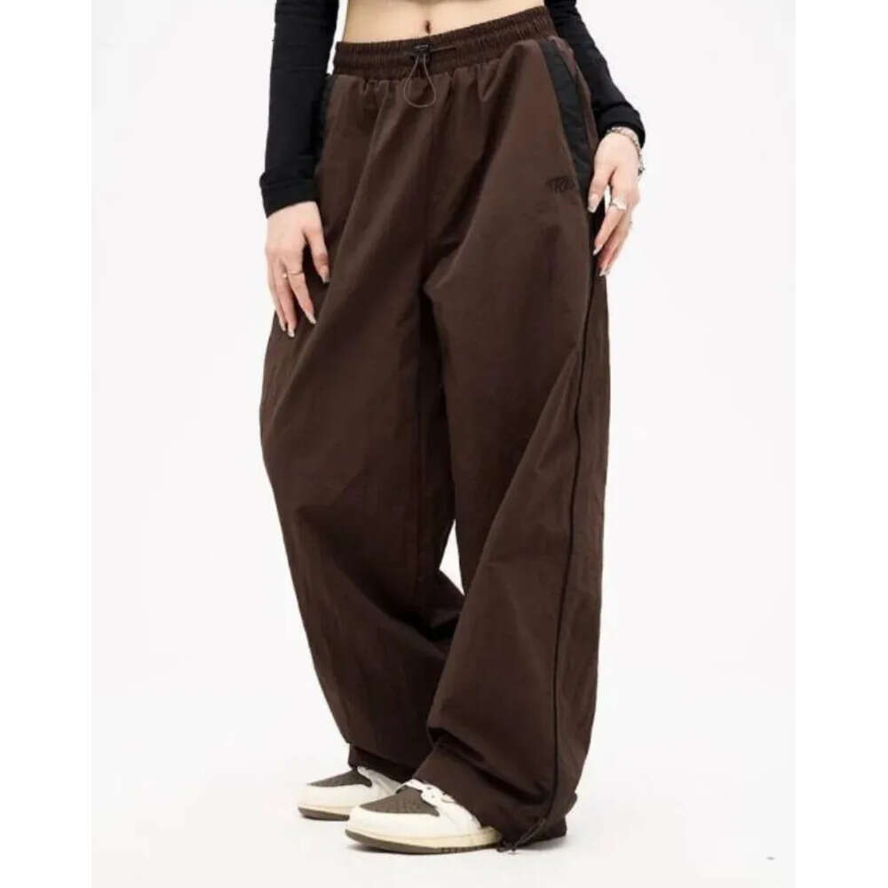 Long Retro Fashion Womens Extra Large Elastic Waist Pocket Y2K Wide Leg Pants Casual Street Bag Trousers Z260314