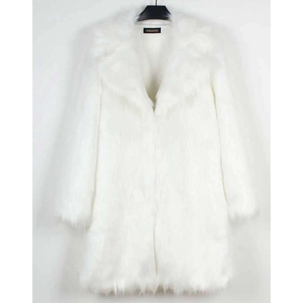 2025 Black White Coat Man Winter Warm Faux Long Jacket Outerwears Outdoor Casual Fur Cardigan Z260313