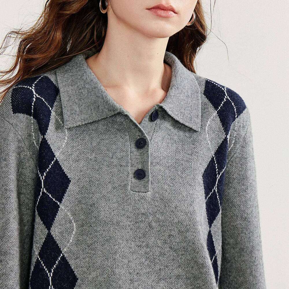 TOYOUTH Women Sweater 2025 Autumn New College Style Turn Down Collar Sports Knitted Pullover Tops Z260313