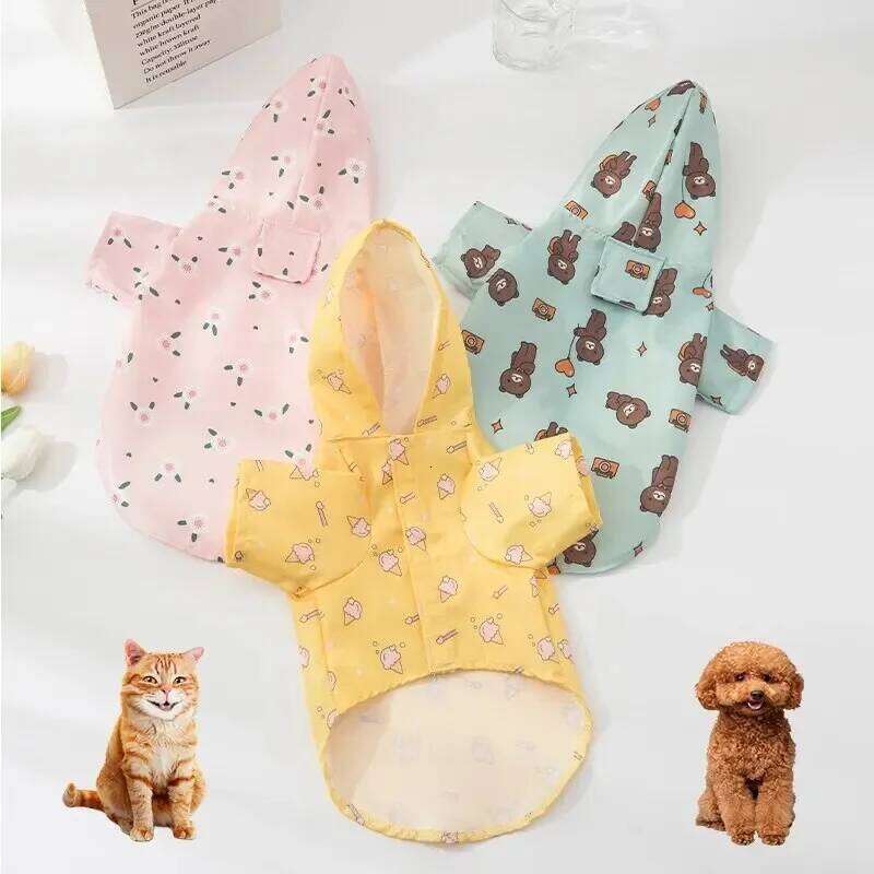 Pet Summer Fashion Short Sleeve Waterproof Clothes Puppy Dog Raincoat Outdoor Coat Bichon Schnauzer Welsh Bamubi