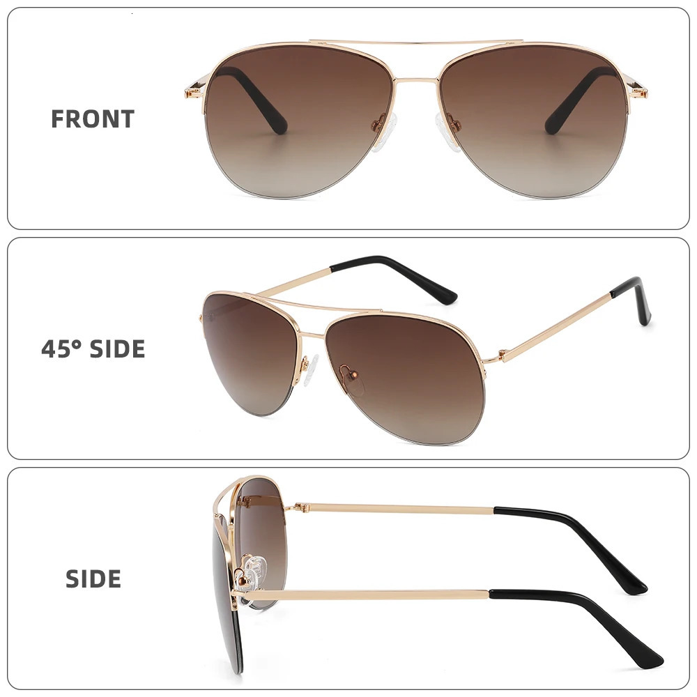 Classic Oversized Sunglasses for Men Women Polarized UV Protection Retro Metal Frame Trendy Outdoor Driving Shades 260312