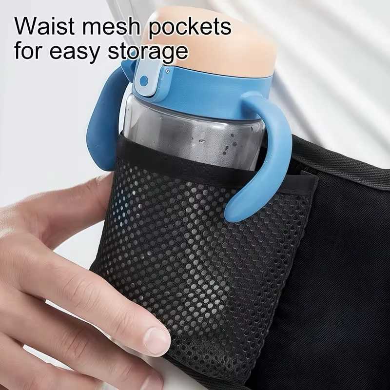 1 Piece Baby Carrier Waist Belt Baby Walking Stool Baby Hip Seat with Cushioned Waist Belt Polyester Fiber Multiple Colors Available Black Blue Beige 