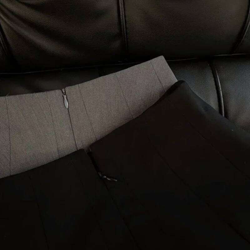 Y2K Ruffles Black Mini Women Korean Patchwork Pleated Skirts Japanese Kawaii High Waist All Match A Line Skirt New Z260314