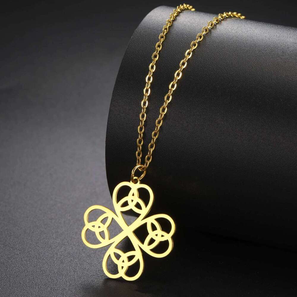 Celtic Cr Pendant Stainless Steel Women's Classic Trinity Knot Good Luck Talisman Necklace Couple Jewelry Gift H260312