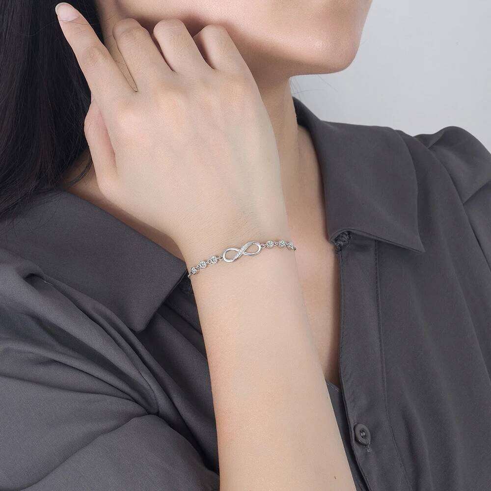 Fashion Crystal Infinity Summer Adjustable Zircon Endless Love Charm Bracelet Women GIirls Birthday Jewelry Gifts Z260313