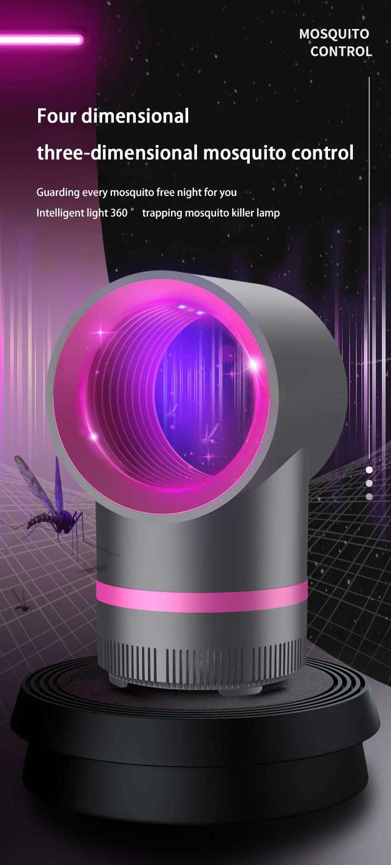 New Plug in Type Mosquito Light Portable Physical Trapping Electric Mosquito Trap Lndoor Mosquito Killer Lamp With USB Cable H260313