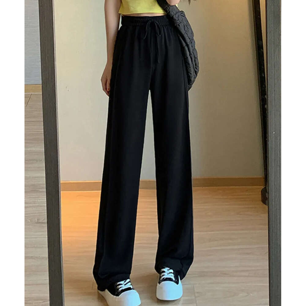 Women's Capris Jielur Summer Korean Style Basic Trousers Drawstring Wide Leg for Women Casual Cool Gray White Pants Female S-XXL 230321 Z260312