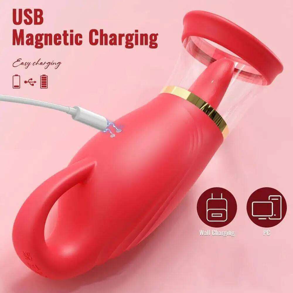 5-Frequency 360 Tongue Swaying for Women Clitoris Vacuum Sucker Stimulator Oral Vagina Nipples Vibrating Female Toys 26H0313