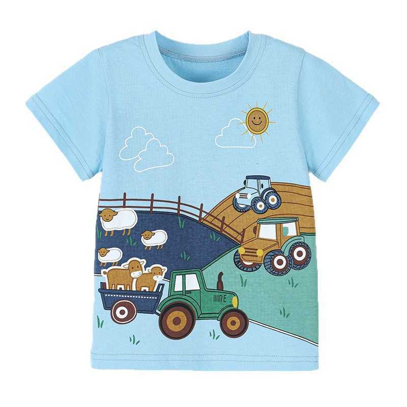 T-shirts Boys' Country Style T-Shirt with Farm Animal and Tractor Print Children's Short Sleeve T-Shirt for Spring and Summer