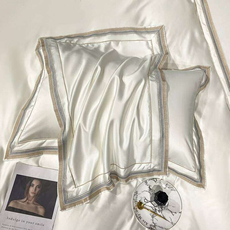 Embroidery King Size 600TC Egyptian Cotton Soft Smooth Duvet Cover Fitted Sheet Pillowcases Hotel Bedding Set H260312 - view 5