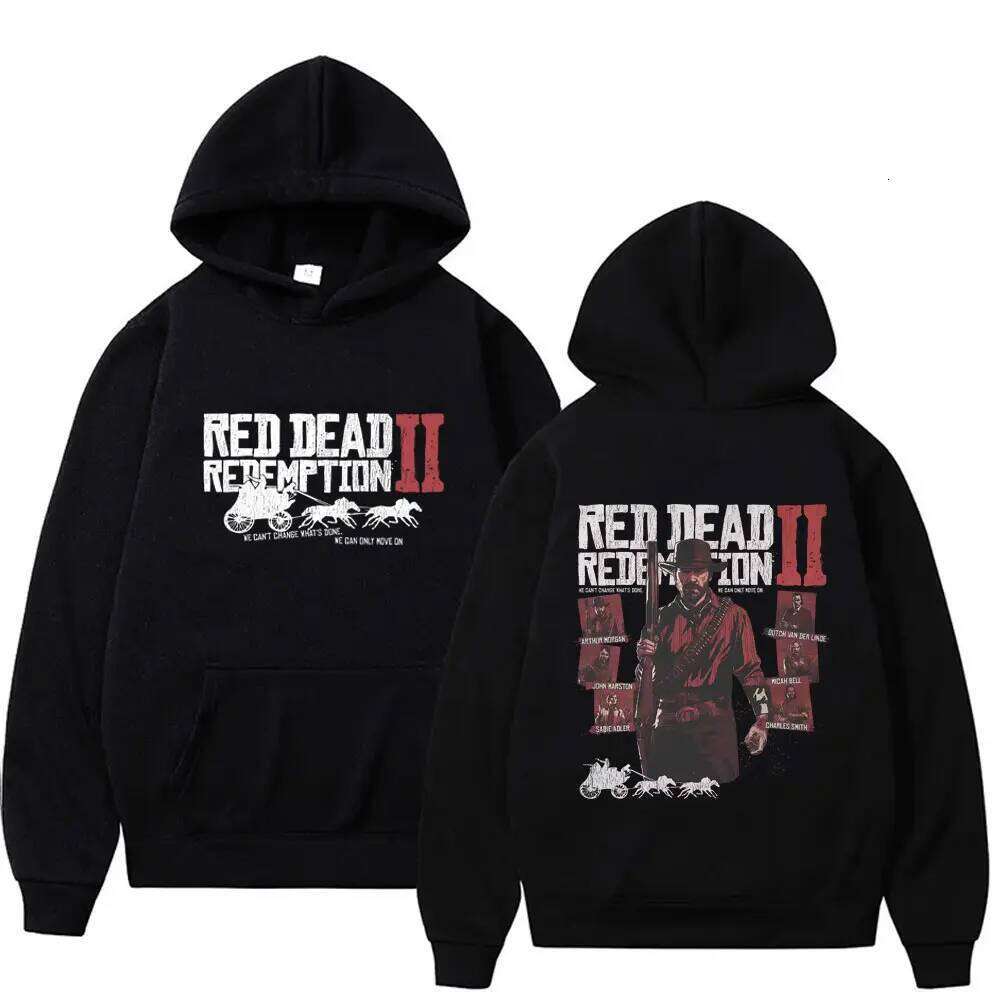 Game Player Red Dead Redemption 2 Graphic Hoodie Men Fashion Streetwear Male Oversized Vintage Cotton Pullover Hoodies Z260314