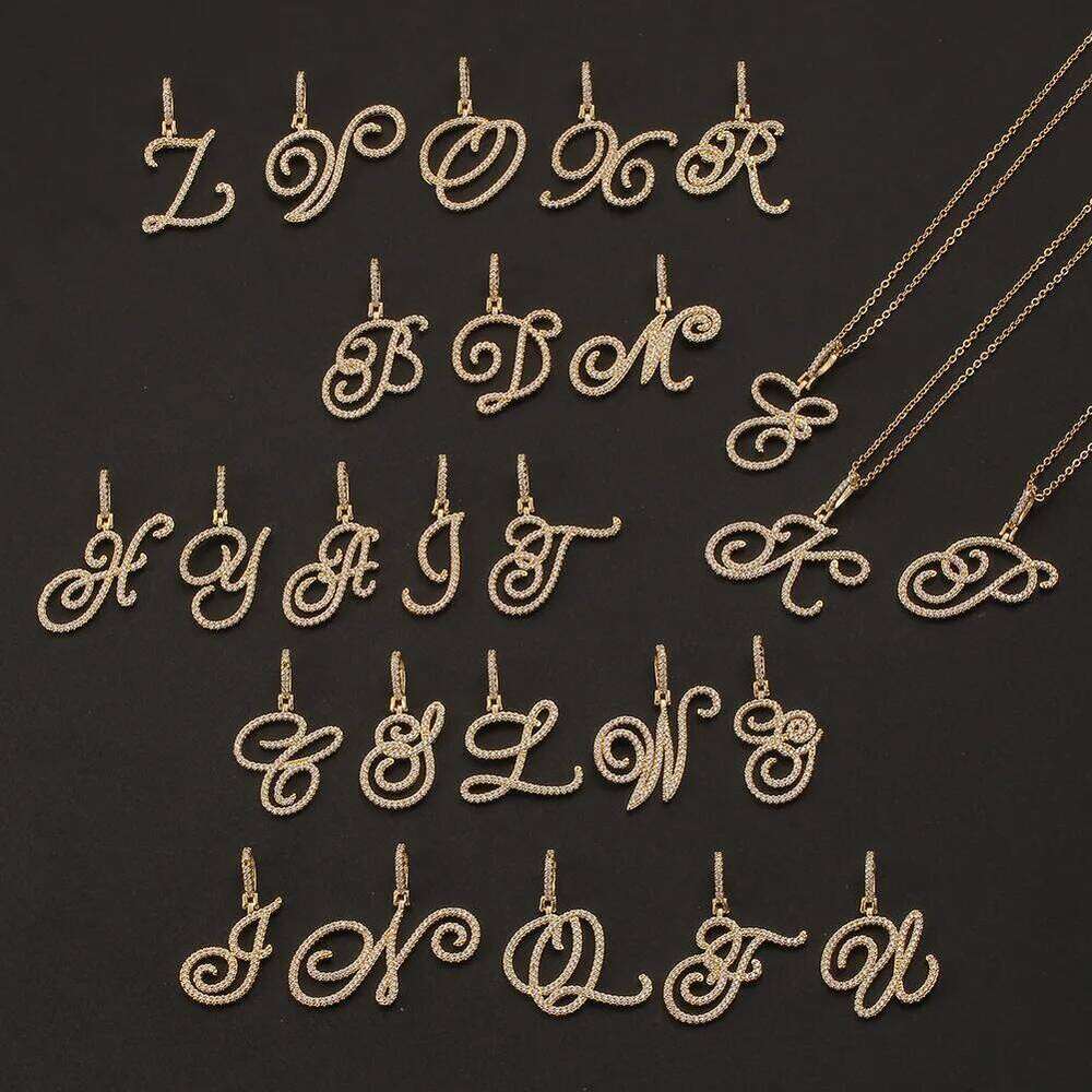 2025 New A-Z Cursive Initial Letter Name For Women Simple Rope Chain Pendant Necklace Fashion Jewelry Gift H260312