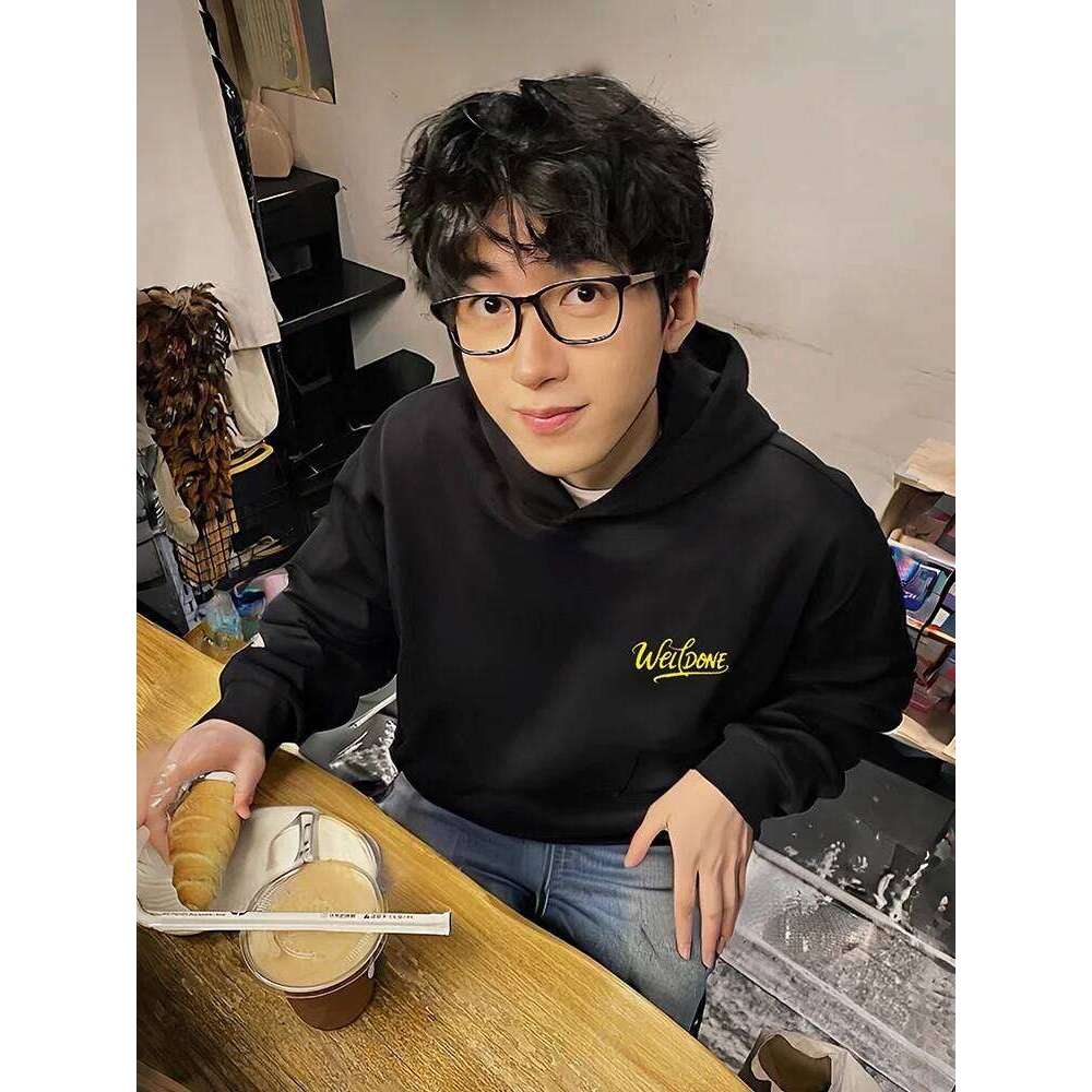 Tra Hoodie Sweatirt ex Oversized Fce Lined Printed Casual Streetwear Autumn Winter Faion for Couples And Youth Z260315