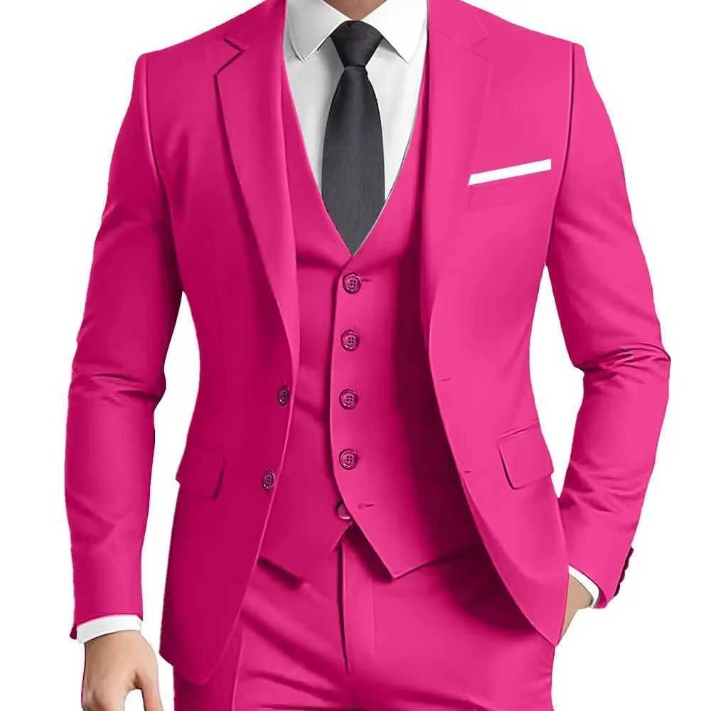 Mens Green Olive Terno Suit with Peak Lapel 3-Piece Formal Ensemble Jacket Pants Vest for Home Party Occasions M260313