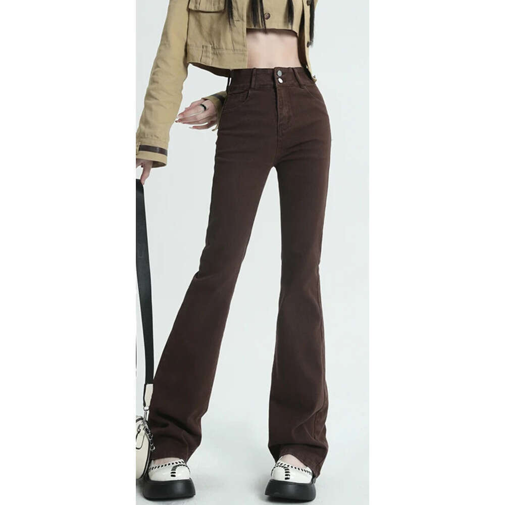 Women Jeans Cotton Denim Flared Pants Elastic Force Vintage Streetwear High Waist Slim Mom Harajuku Trousers Plus Length Z260313